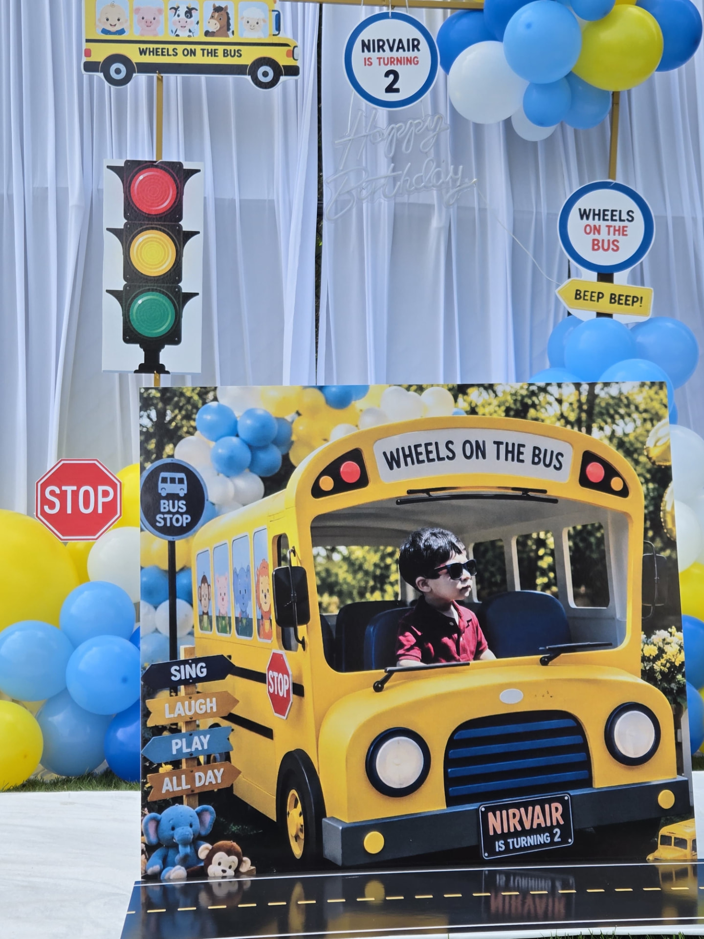 Nirvair is Turning 2 — Wheels on the Bus birthday