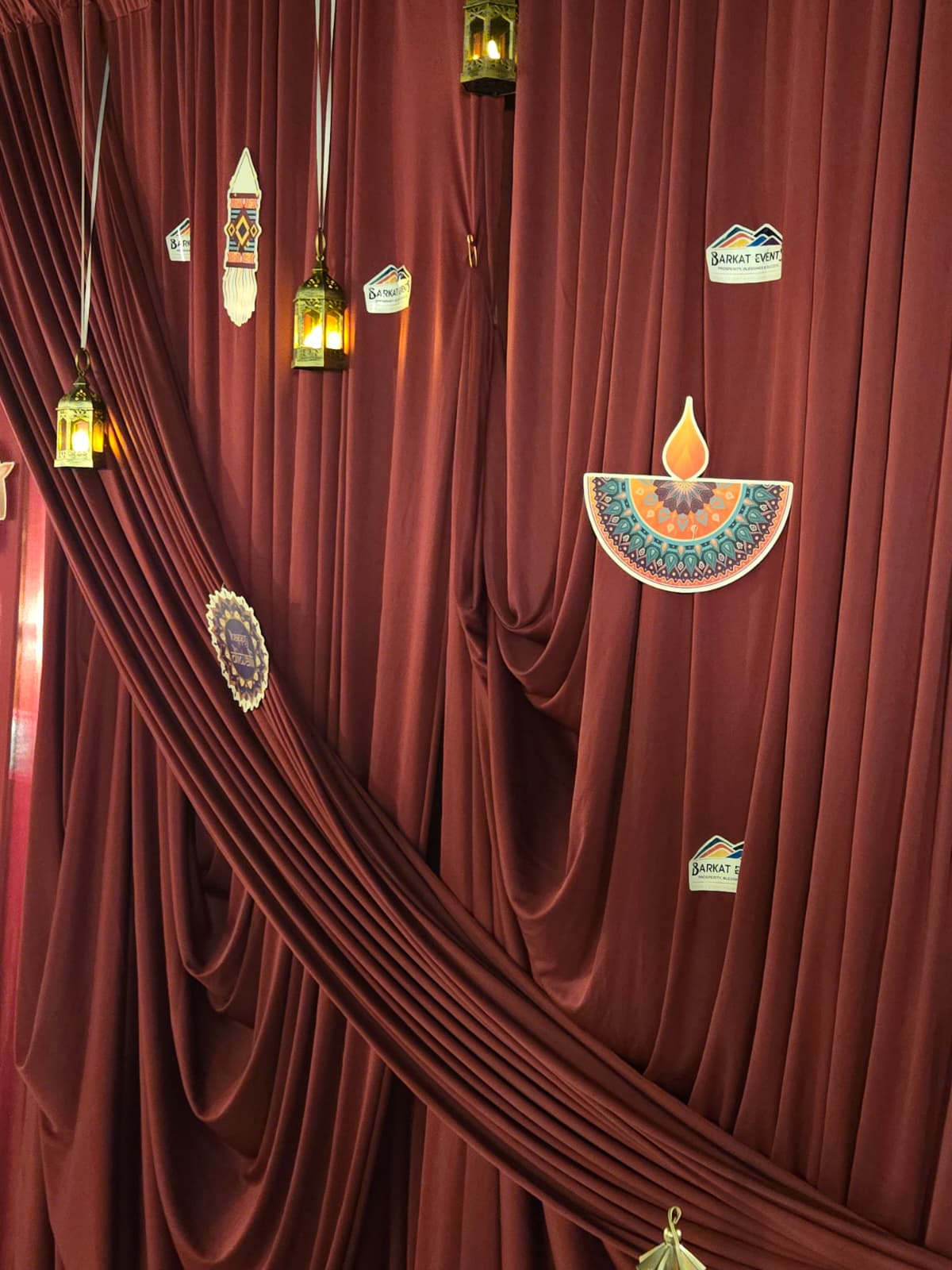 Diya and drape event styling