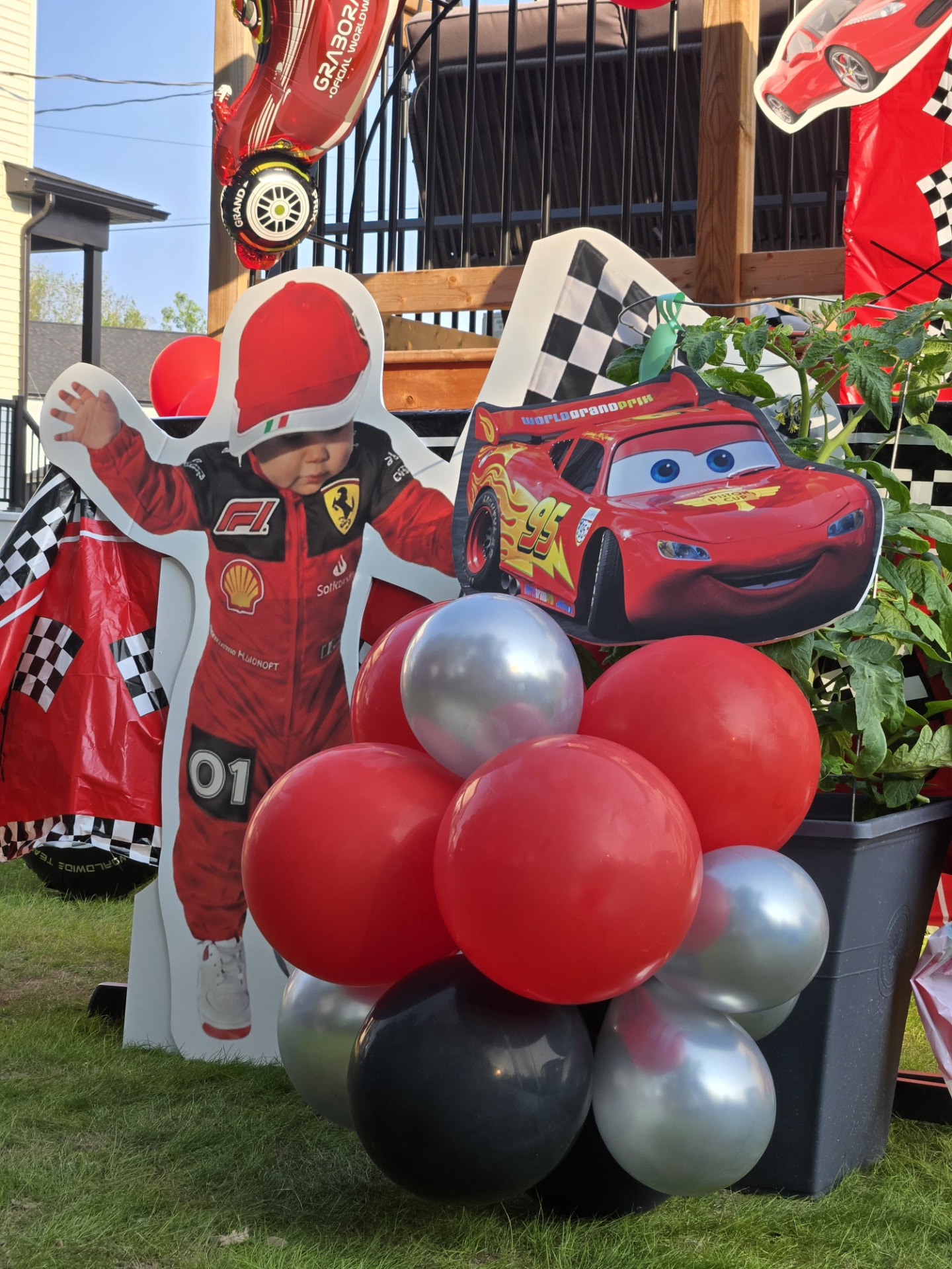 Race-car cutout for Parv's First Lap