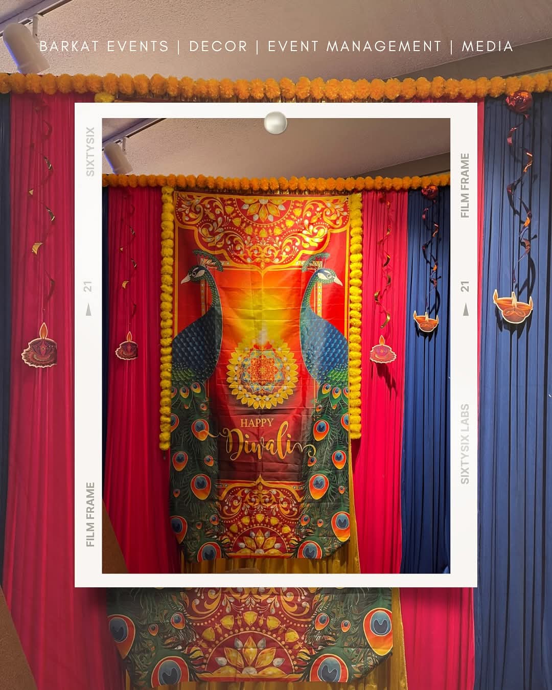 Colourful Diwali stage and backdrop
