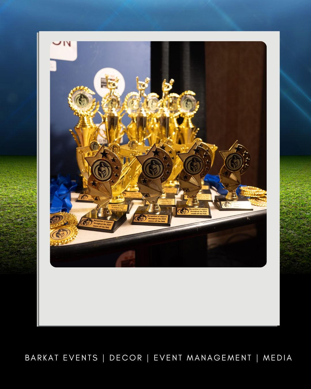 Trophies at the Cricket Moncton Awards