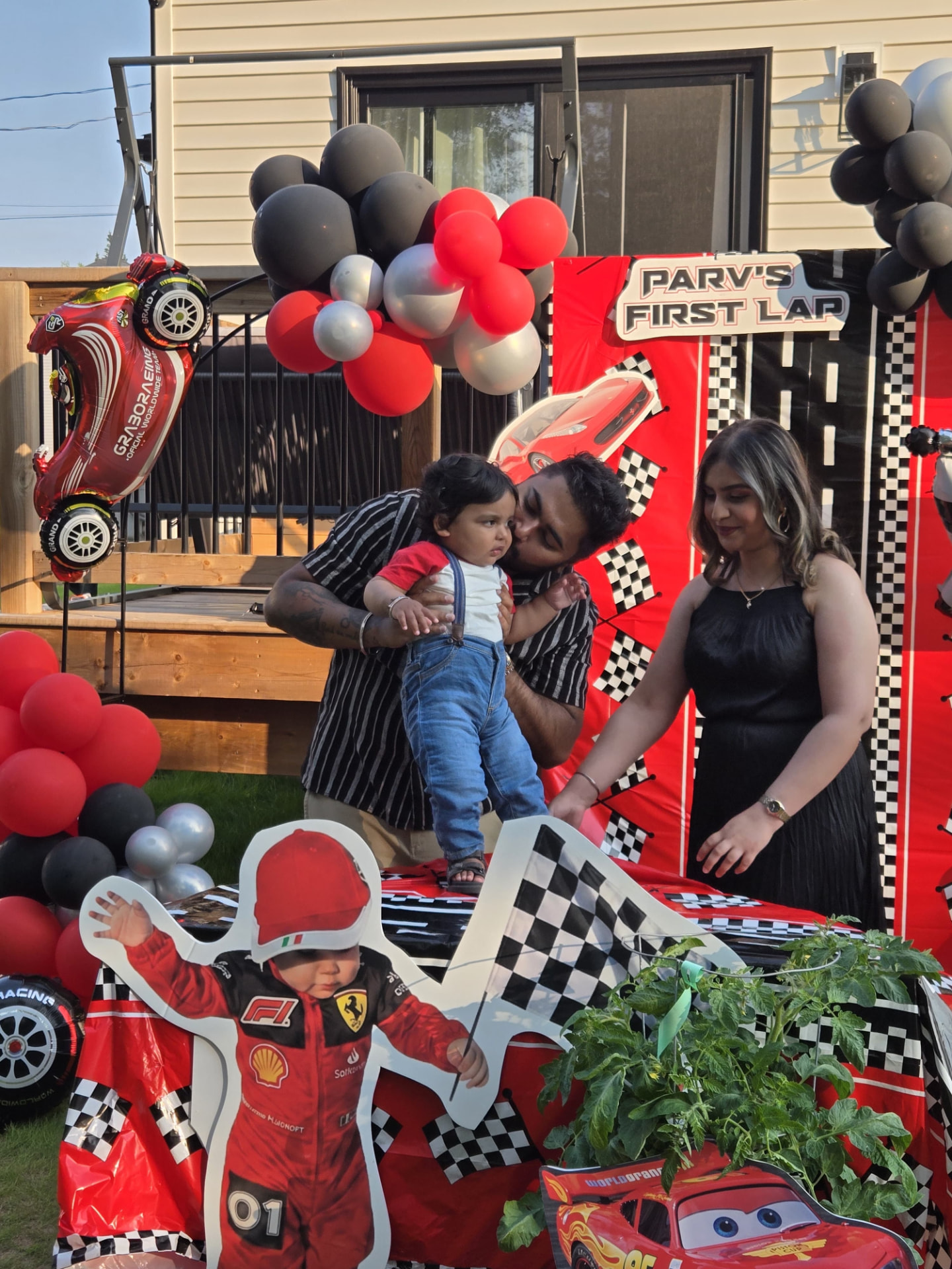Family celebration at Parv's First Lap