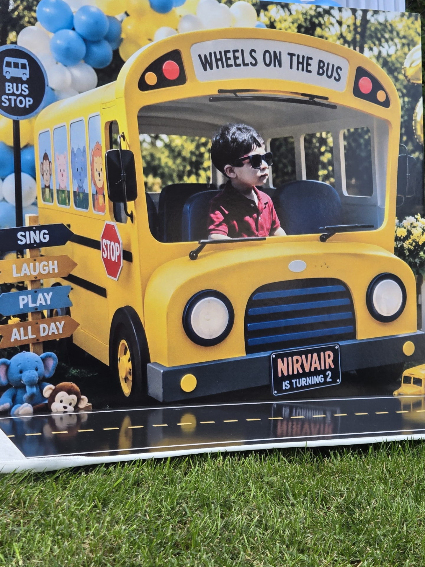 Wheels on the Bus birthday cutout