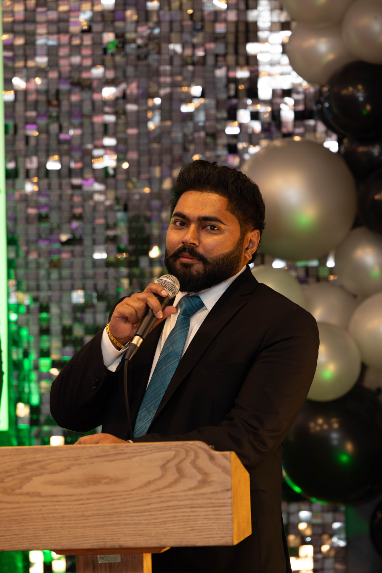 Host on stage at the Safex awards
