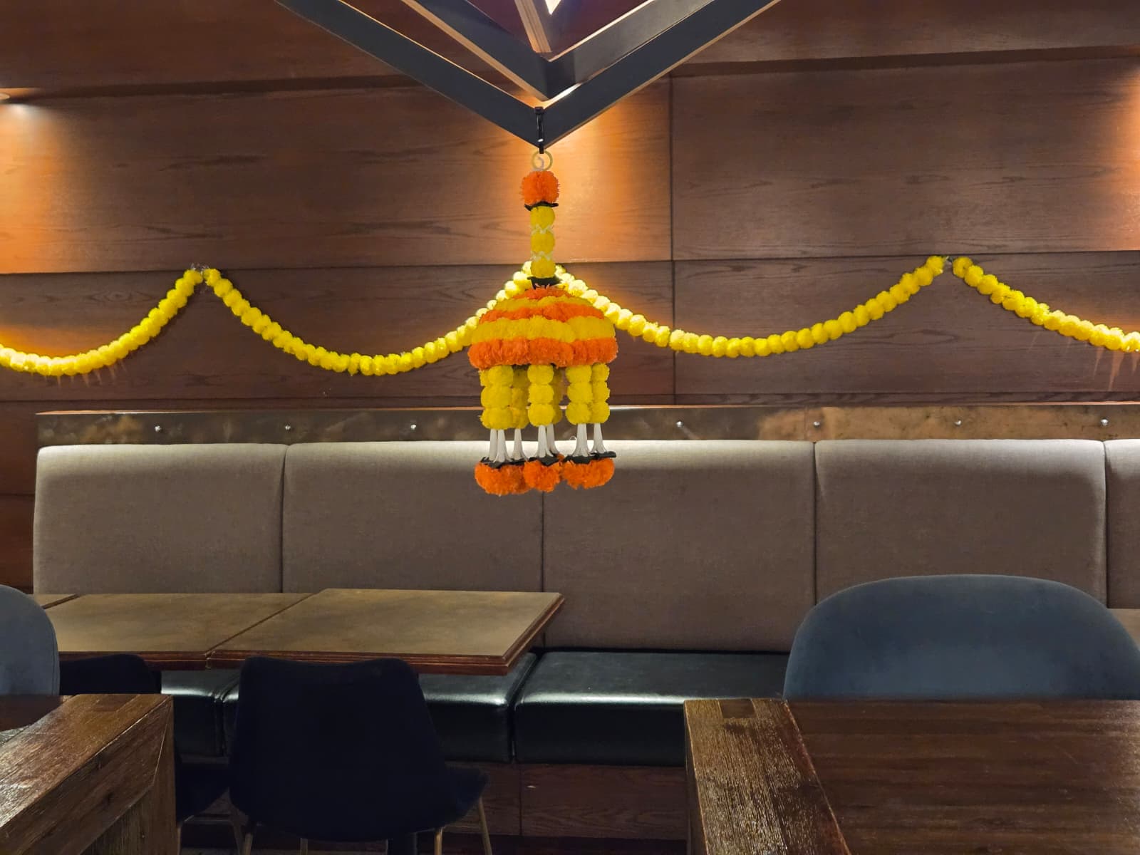 Marigold décor and traditional details